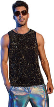 Load image into Gallery viewer, Men&#39;s Silver Sleeveless Sequin Tank Top Shirt