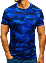 Load image into Gallery viewer, Men&#39;s Camouflage Blue/Black Short Sleeve T-Shirt