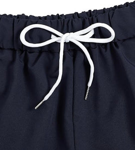 Men's Blue/White Geometric Short Sleeve Shirt & Shorts Set