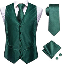 Load image into Gallery viewer, Men&#39;s Green Paisley Sleeveless Formal Vest