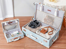 Load image into Gallery viewer, Vintage Style 2pc Light Blue Spinner Wheel Luggage Suitcase Set