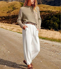 Load image into Gallery viewer, Modern Comfort Soft Knit Beige/White Tracksuit Loungewear Set