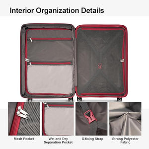 Red Hardside Top Handle Spinner Carry On Luggage Suitcase