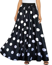 Load image into Gallery viewer, White Polka Dot Striped Silhouette Maxi Skirt