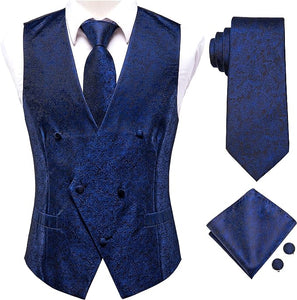 Men's Light Blue Sleeveless Formal Vest