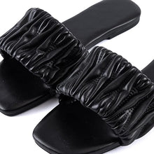 Load image into Gallery viewer, Black Braided Open Toe Flat Sandals