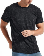Load image into Gallery viewer, Men&#39;s Casual Black Crew Neck Short Sleeve T-Shirt