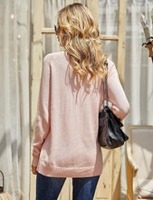 Load image into Gallery viewer, Winter Heart Patchwork Black/Pink Knit Long Sleeve Sweater