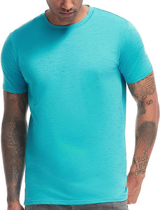 Men's Casual Sage Green Crew Neck Short Sleeve T-Shirt