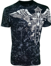 Load image into Gallery viewer, Men&#39;s Black Graphic Wings Short Sleeve T-Shirt