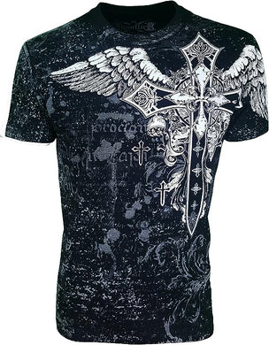 Men's Black Graphic Wings Short Sleeve T-Shirt