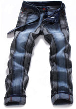 Load image into Gallery viewer, Men&#39;s Denim Blue Parallel Distressed Jeans