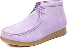 Load image into Gallery viewer, Men&#39;s Lavender Purple Lace Up High Top Suede Boots