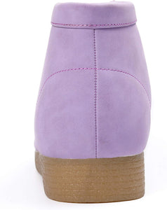 Men's Lavender Purple Lace Up High Top Suede Boots