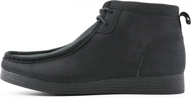 Men's Black Lace Up High Top Suede Boots