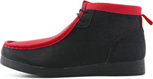 Load image into Gallery viewer, Men&#39;s Red &amp; Black Lace Up High Top Suede Boots