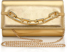 Load image into Gallery viewer, Formal Cocktail Party Style Gold Clutch Evening Bag