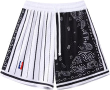 Load image into Gallery viewer, Men&#39;s Green/White Panel Basketball Athletic Elastic Shorts