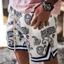 Load image into Gallery viewer, Men&#39;s Blue Paisley Loose Fit Athletic Paisley Basketball Shorts