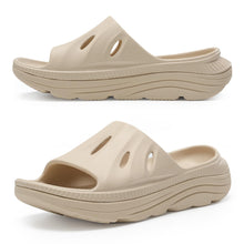 Load image into Gallery viewer, Beige Men&#39;s Thick Sole Summer Slides