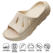 Load image into Gallery viewer, Beige Men&#39;s Thick Sole Summer Slides