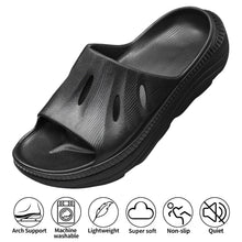 Load image into Gallery viewer, Black Men&#39;s Thick Sole Summer Slides