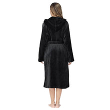 Load image into Gallery viewer, Black Soft &amp; Plush Long Sleeve Hooded Robe