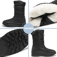 Load image into Gallery viewer, Black Women&#39;s Fur Lined Faux Leather Ankle Boots