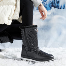 Load image into Gallery viewer, Black Winter Textured Fur Lined Metallic Snow Boots