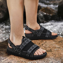 Load image into Gallery viewer, Black Men&#39;s Beach Sporty Hiking Sandal