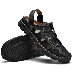 Men's Leather Sling Back Anti-Slip Outdoor Sandals