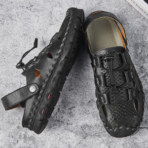 Men's Leather Sling Back Anti-Slip Outdoor Sandals