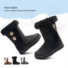 Load image into Gallery viewer, Black Suede Fashionable Winter Fur Lined Snow Boots