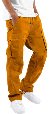 Men's Cargo Pocket Casual Mustard Pants