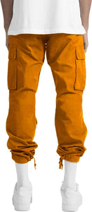 Men's Cargo Pocket Casual Mustard Pants