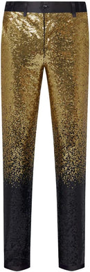 Men's Gradient Black/Gold Sequin Dress Pants