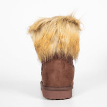 Load image into Gallery viewer, Fluffy Faux Fur Tan Suede Ankle Style Winter Boots