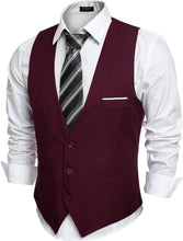 Load image into Gallery viewer, Men&#39;s Pink Sleeveless Formal Slim Fit Suit Vest