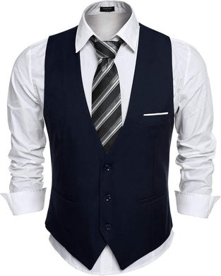 Men's Black Sleeveless Formal Slim Fit Suit Vest