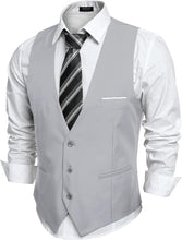 Load image into Gallery viewer, Men&#39;s White Sleeveless Formal Slim Fit Suit Vest
