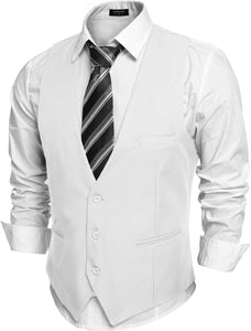 Men's Dark Grey Sleeveless Formal Slim Fit Suit Vest