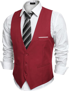 Men's White Sleeveless Formal Slim Fit Suit Vest