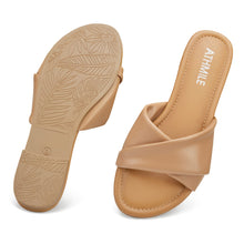 Load image into Gallery viewer, Camel Casual Leather Summer Flat Sandals