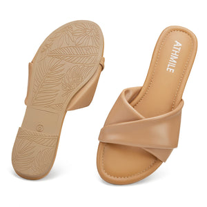 Camel Casual Leather Summer Flat Sandals