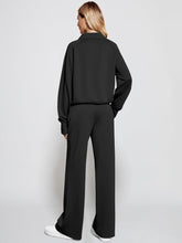 Load image into Gallery viewer, Comfy Knit Grey Half Zip Long Sleeve Sweatsuit Pull Over &amp; Pants Set