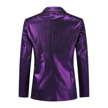 Load image into Gallery viewer, Chain Purple Men&#39;s Stylish Sequin Long Sleeve Dress Blazer