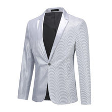 Load image into Gallery viewer, Chain Silver Men&#39;s Stylish Sequin Long Sleeve Dress Blazer