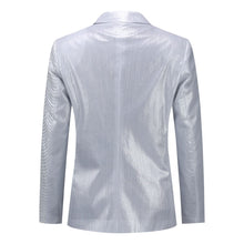 Load image into Gallery viewer, Chain Silver Men&#39;s Stylish Sequin Long Sleeve Dress Blazer