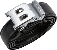 Load image into Gallery viewer, Men&#39;s Fashion Initial Black/Silver G Leather Adjustable Belt