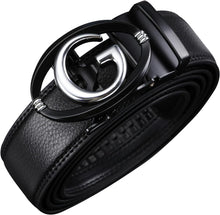 Load image into Gallery viewer, Men&#39;s Fashion Initial Black/Gold D Leather Adjustable Belt